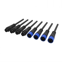 Conector M12 de 2, 3, 4, 5, 6, 7 y 8 Pines, Cable de Alimentación, Enchufe Macho y Hembra, Conector Impermeable IP68 para Exteriores con Bloqueo a Presión, 2 Pines