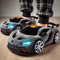 Pantoufles de voiture en peluche personnalisées unisexe, style dessin animé, pantoufles d'intérieur, nouveau design, super douces, confortables pour la maison