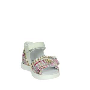 Sandales pour filles Balducci Cit6961, blanches, fuchsia, avec lanières en tweed et semelle compensée - Product Image 5