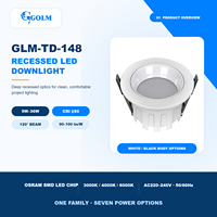 Spots encastrés LED ronds en aluminium pour plafond, 5W 7W 9W 12W 18W 24W 36W, anti-éblouissement, SMD LED, pour éclairage intérieur