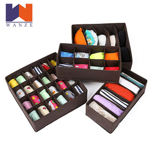 Dụng Cụ Sắp Xếp Đồ Lót Tủ Quần Áo Bằng Vải Không Dệt Gấp Gọn Gia Dụng Bộ Chia Ngăn Kéo Nhà Cung Cấp 4 Bộ Hộp Đựng Áo Ngực Cho Đồ Lót - Product Image 2