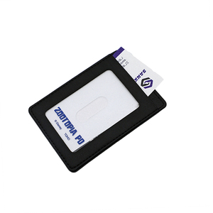 PU Leather Metal Zinc Alloy Emblem Badge Officer <b>Card</b> Bag <b>Card</b> Sleeve photo <b>card</b> Holder <b>Card</b> Sleeve <b>Protector</b> Top Loader - Product Image 3