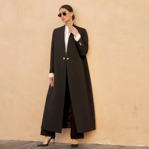 Giacca Blazer Lunga Personalizzata di Alta Qualità, Elegante e Classica, Giacca da Completo da <span class=keywords><strong>Donna</strong></span>, <span class=keywords><strong>Abbigliamento</strong></span> Islamico, Abaya Aperta - Product Image 1