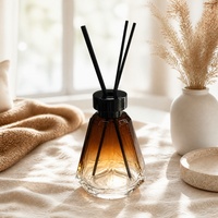 Bouteille diffuseur à roseaux vide personnalisée de 60 ml en ambre, impression sur mesure, pour parfum d'ambiance et décoration intérieure – Vente chaude