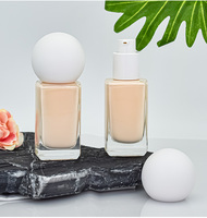 Sérum d'essence de luxe, parfum, huile essentielle, lotion, vaporisateur, flacon personnalisable de 30 ml, cylindrique, rond, en verre transparent, fond épais