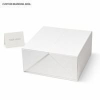 Boîte cadeau magnétique pliable à double ouverture blanche, boîte rigide personnalisée avec logo pour écharpe, vêtements, cosmétiques, emballage cadeau de luxe
