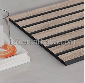 Paneles Acústicos Absorbentes de Sonido de Fieltro PET con Diseño de Madera Ranurada, Diseñados para la Silenciosidad - Product Image 4