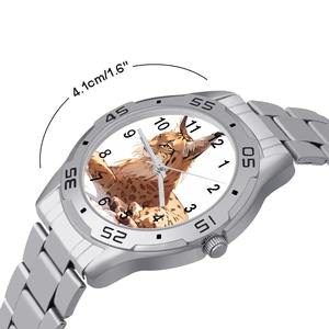 Montre d'affaires de luxe personnalisée en acier inoxydable avec cadran analogique de 43mm simple style antique fonction de réserve de marche bracelet en cuir OEM - Product Image 4