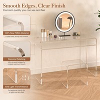 Bureau moderne en acrylique transparent personnalisable pour chambre, salon et hôtel - Bureau de coiffure et d'étude