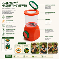 Loupe d'observation d'insectes pour enfants 3x-6x 50mm à double vision, lentilles en plastique acrylique, jouet éducatif pour l'exploration de la nature en extérieur