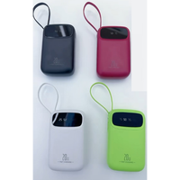 Batterie externe portable à charge rapide Type-C de grande capacité 20000 mAh avec écran LED et 4 câbles intégrés – Prix de gros usine