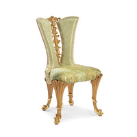 Chaise de restaurant en bois sculpté de style rococo, mobilier classique italien sur mesure, fauteuil de luxe pour hôtel