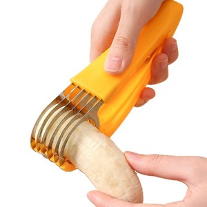 Cortador manual de acero inoxidable al por mayor en stock, rebanador de salchichas, separador de frutas, herramienta para cortar plátanos, cortador de verduras con cuchilla - Product Image 6