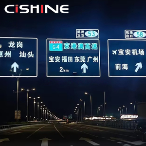 Cishine Yüksek Kaliteli LED Güvenlik Kırmızı Yeşil Mavi Oklu Trafik Yönü Yansıtıcı Uyarı Su Geçirmez Yuvarlak Trafik İşareti - Product Image 4