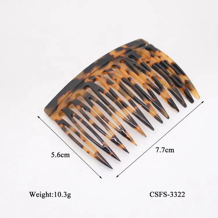 French fashion side hair combs private label tortoise shell acetate hair combs