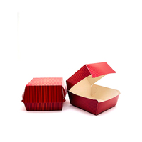 Carton jetable personnalisé de qualité alimentaire Boîte à hamburger en papier kraft Boîte à hamburger en papier d'emballage