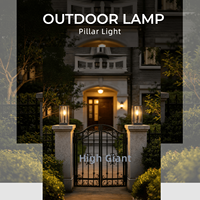 Lampadaire d'extérieur carré en verre transparent 220V 50Hz pour jardin, pelouse, poteau, éclairage paysager, borne lumineuse