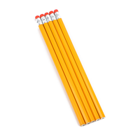 Crayons standard personnalisés en gros X1104-2, crayons jaunes HB, gomme, crayons hexagonaux en bois, outil personnalisé pour le bureau et l'école