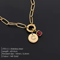 Collares con Iniciales EMANCO, Letras del Alfabeto, Acero Inoxidable, Cadena de Eslabones para Mujer, Gargantilla Moderna y Minimalista, Joyería para Fiestas
