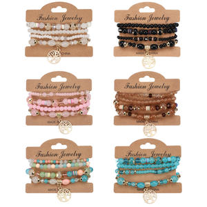 Fashion Jewelry <b>Beaded</b> <b>Bracelets</b> For Women Agate Stone Tree Charm Boho Style Summer Accessories Made In China - Product Image 1