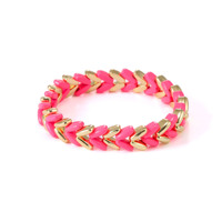 Bracelet élastique en forme de flèche arc-en-ciel émaillé Tila Tile extensible Colorblock pour cadeaux de couple unisexe