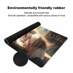 Tapis de souris XXL surdimensionné à motif floral personnalisé, imperméable, antidérapant, avec bordure renforcée - Product Image 4