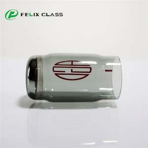 OEM Handmade Industrial Borosilicate 3.3 Colors Cylinder <b>Lampshade</b> Smoke <b>Grey</b> Glass Custom Logo Polished Edge Eco-Friendly for - Product Image 5