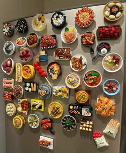 Aimants de réfrigérateur personnalisés, cadeau souvenir, aimants miniatures en forme de nourriture, décoration de la maison, sculpture alimentaire, ornement artistique en polyrésine - Product Image 5