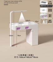 Mobilier moderne de salon luxe blanc sur mesure avec lampe clou poste de travail table de manucure avec aspirateur