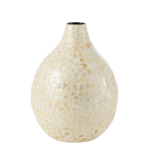 Jarrón Blanco de Nácar con Incrustaciones de Conchas Marinas para Decoración del Hogar, Elegante Regalo para Navidad y Año Nuevo - Product Image 3