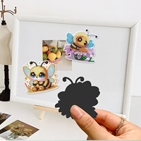 H-129 Aimants de réfrigérateur colorés à peinture diamantée, lot de 12, avec motifs mignons de fruits et d'animaux, autocollants décoratifs DIY