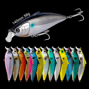 Honoreal 140mm 56g 0-1.6m Grand Leurre Flottant Dur Minnow Jerkbait avec Lèvre et Billes Sonores pour Toutes les Eaux - Product Image 1