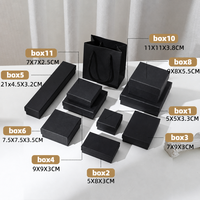 HKSTY Vente en gros de boîtes à bijoux en carton noir écologiques personnalisées, boîte de protection pour bijoux, boîte à bijoux pour magasin de cadeaux