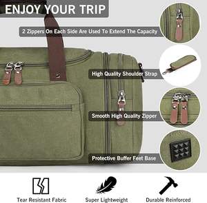 Muestra gratuita de bolsa de viaje/bolsa de lona plegable impermeable de gran capacidad con bolsa para zapatillas de la fábrica - Product Image 5