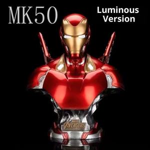 Statua in Resina GK di <span class=keywords><strong>Iron</strong></span> <span class=keywords><strong>Man</strong></span> MK50 <span class=keywords><strong>Avengers</strong></span>, Modello Mezzo Busto, Decorazione Natalizia da Scrivania, Regalo - Product Image 6