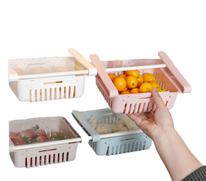 Caja de almacenamiento para congelador, divisor de cajón con estante telescópico retráctil, refrigerador, cesta de huevos para cocina, almacenamiento de alimentos - Product Image 1
