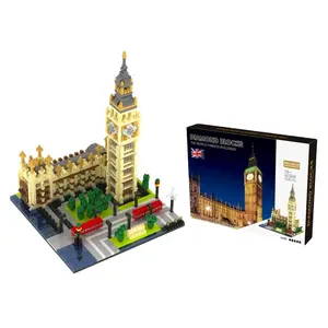 1641PC 마이크로 빌딩 블록 세트 건축 엘리자베스 타워 시리즈 모델 장난감 아이 레고 벽돌 상자 아이 선물