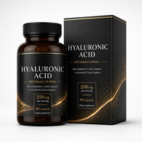 Complément d'acide hyaluronique non-OGM avec biotine et vitamine C pour le soutien anti-âge et la santé des articulations, 60 capsules OEM