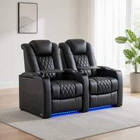 Canapé inclinable électrique moderne en cuir véritable à deux places, zéro gravité, extensible, pour salles de cinéma, appartements et salons