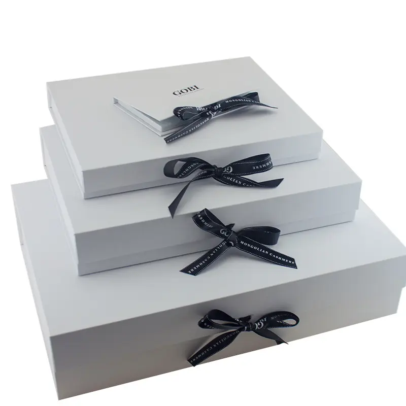 Bao bì hộp với Bow Ribbon gấp phẳng Giao hàng hậu cần bao bì Cashmere Áo len Hộp quà tặng