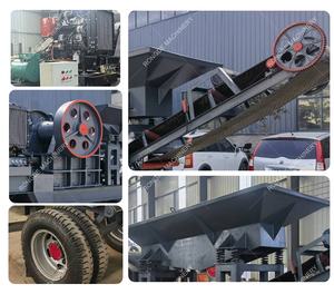 Concasseur à Mâchoires Mobile pour l'Exploitation Minière de Roches et de Pierres, Moteur Diesel PLC, Capacité 20-100 T/h - Product Image 4