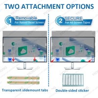 Filter Layar Privasi 2 Arah untuk Dell Seri 32 Inch 16:9 Anti Spy Anti Gores Anti Cahaya Biru Anti Silau
