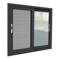 Châssis de fenêtre à battant coulissant en aluminium modèles noirs pour l'extérieur et l'hôtel avec verre aluminium et prix compétitifs