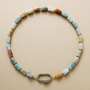 <span class=keywords><strong>Collana</strong></span> di pietra naturale per donna quadrata Amazonite arcobaleno tormalina con perline di alta gioielleria Facated muschio agata clavicola <span class=keywords><strong>collana</strong></span> - Product Image 1