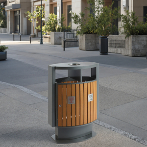Wholesale Plastic Wood Outdoor Trash Can Commercial Recycling Bin for Hotel Rubbish Collection Eco-Friendly Waste <strong>Container</strong> - Product Image 6