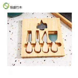 Ensemble de planches à fromage en bambou et bois Hengsheng, planche à découper en bambou avec couteaux, outil de cuisine écologique pour servir le fromage - Product Image 3
