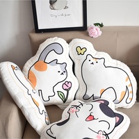 Coussin en peluche mignon en forme de chat irrégulier, oreiller doux en forme d'animal de dessin animé, coussin de sieste pour canapé, cadeaux promotionnels pour enfants