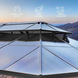Best Verkopende Duurzame Waterdichte Buitentuin Paviljoen Aluminium Frame Permanent Paviljoen Hardtop Tuinhuisje Met Gordijn - Product Image 4