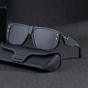 Lunettes de soleil polarisées UV400 de style punk avec logo personnalisé pour hommes, monture carrée, par Partagas Wholesale Fashion Designer - Product Image 2