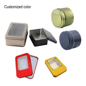 Customized Colorful Pull-push Empty Tin Cans Tinplate Metal Small Square Iron Tin Box